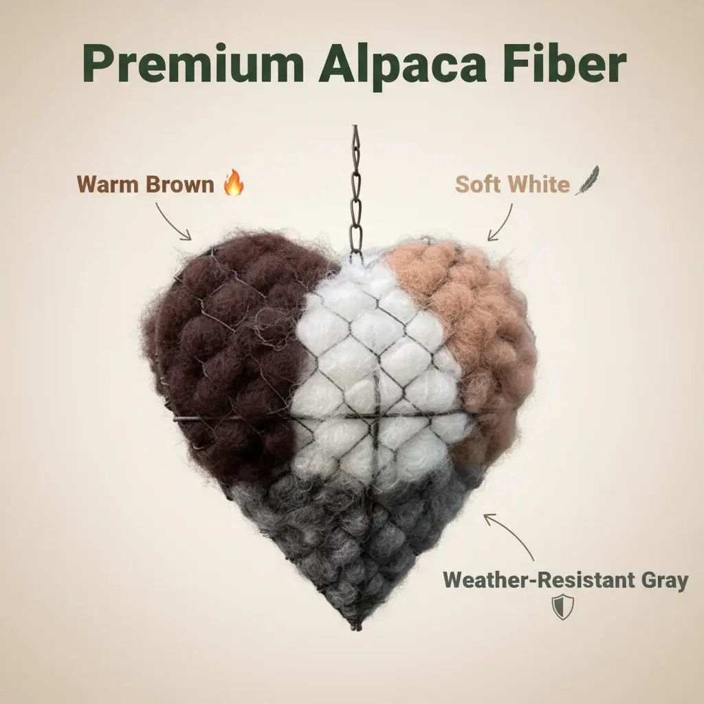 🔥LAST DAY 50% OFF - 🕊️🏡Handmade Natural Alpaca Fiber Bird Nesting Heart❤️Bird lovers gift