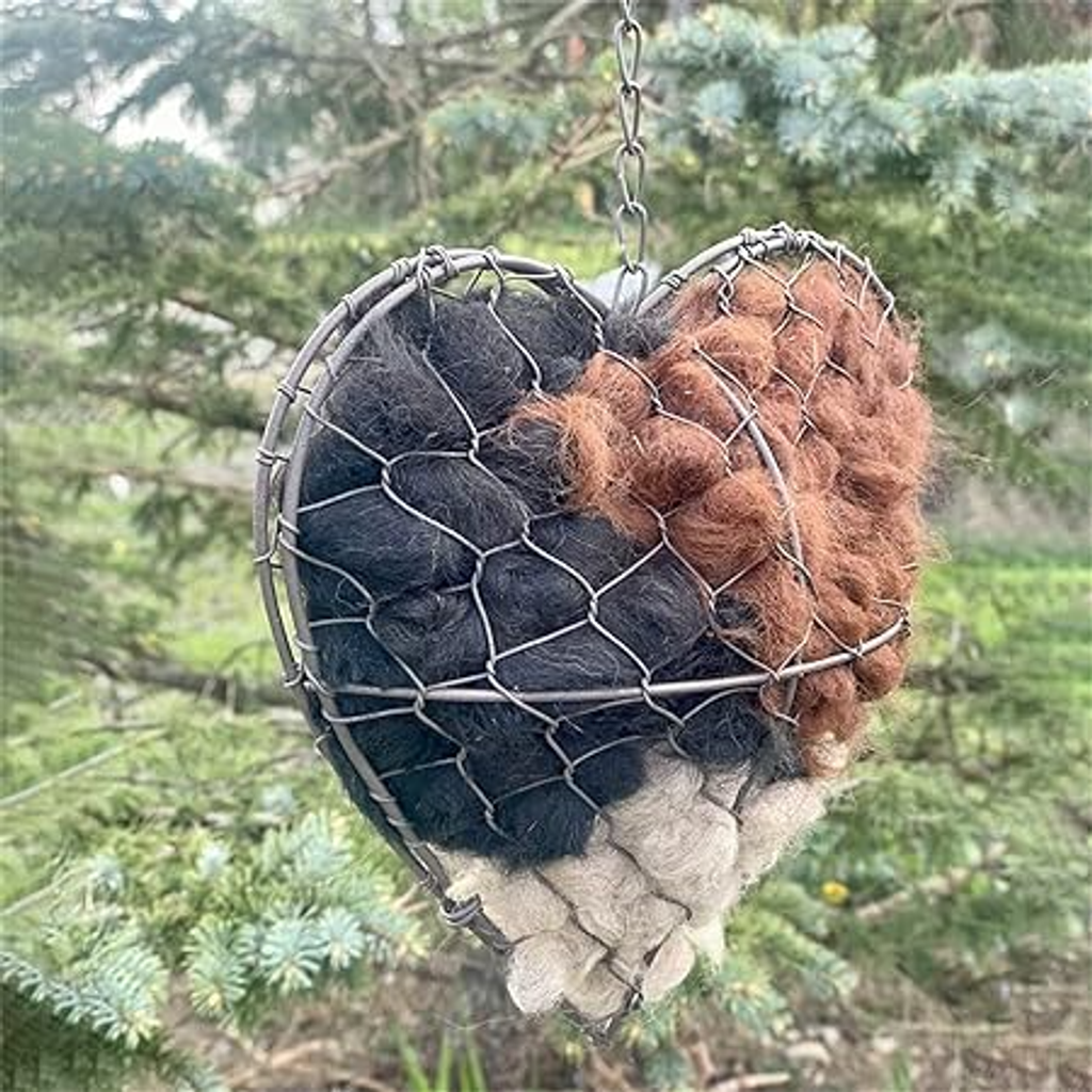 🔥LAST DAY 50% OFF - 🕊️🏡Handmade Natural Alpaca Fiber Bird Nesting Heart❤️Bird lovers gift